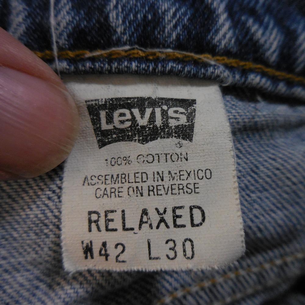 Levis Signature 540 Relaxed Fit Light Wash Orange Tab Denim Jeans Mens 42x30 - Picture 7 of 10